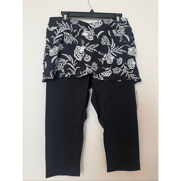 Lands' End High Waisted UPF 50 Skirted Swim Leggings Size: L NEW NWt - Picture 4 of 8